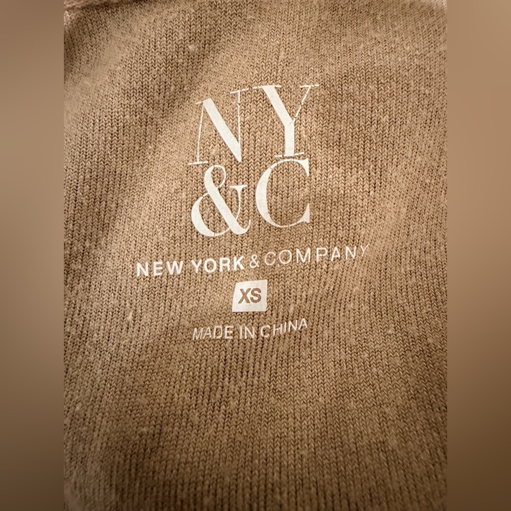 New York & Company Tan Beige Velour Full Zip Hoodie size XS Y2K - Picture 8 of 9